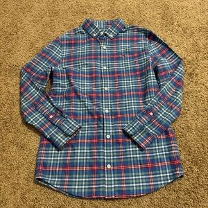 Vineyard Vines Boys Plaid Button Down Size 12/14 Medium 100% Cotton